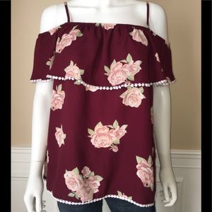 🌟SALE Floral top off the shoulder fall blouse